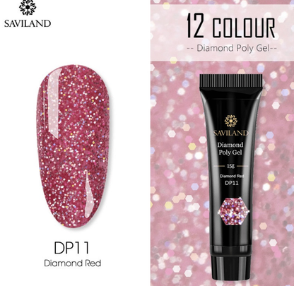 Nail Diamond Poly Gel 12 Colors ...