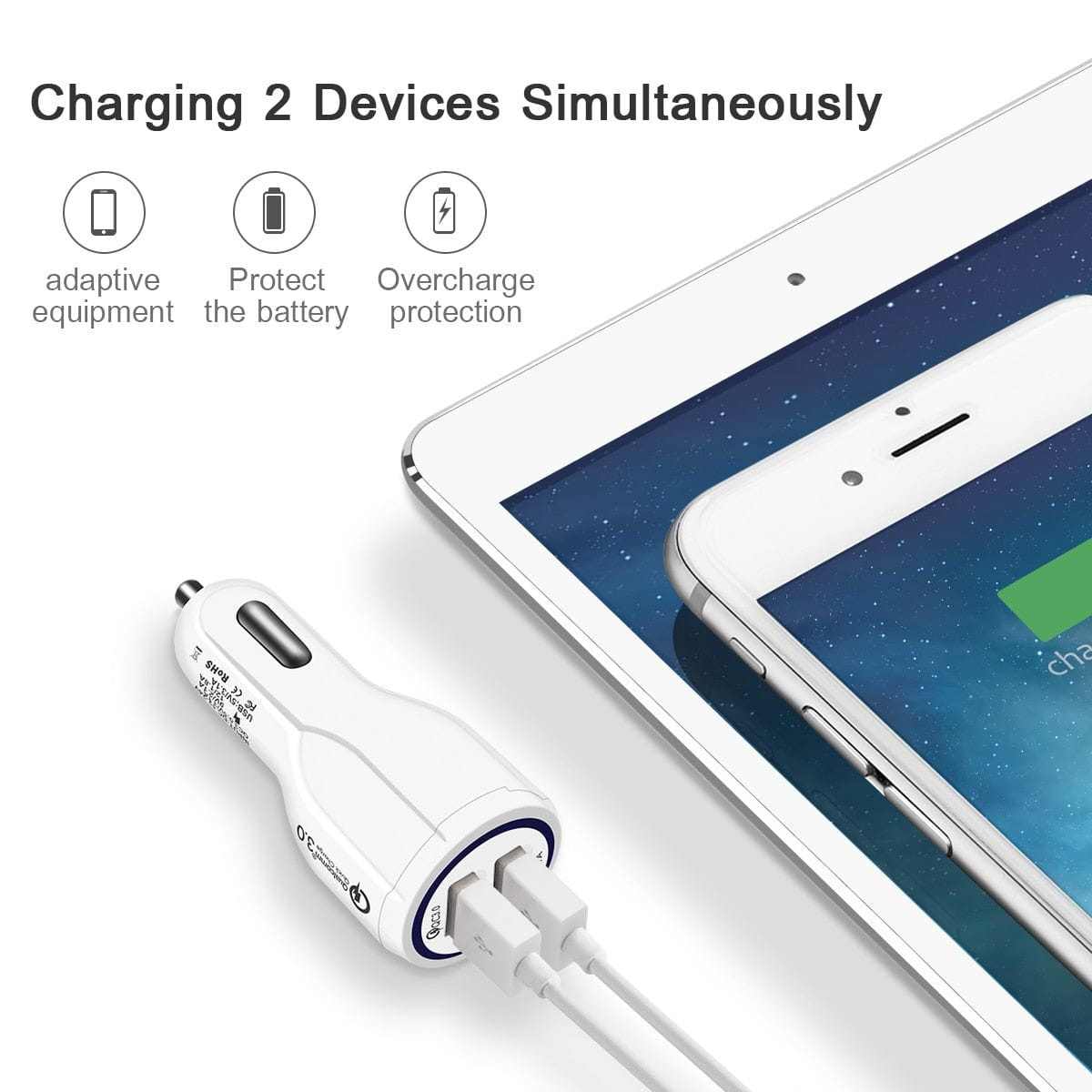 Quick USB Car Charger Dual for Mobile Phone