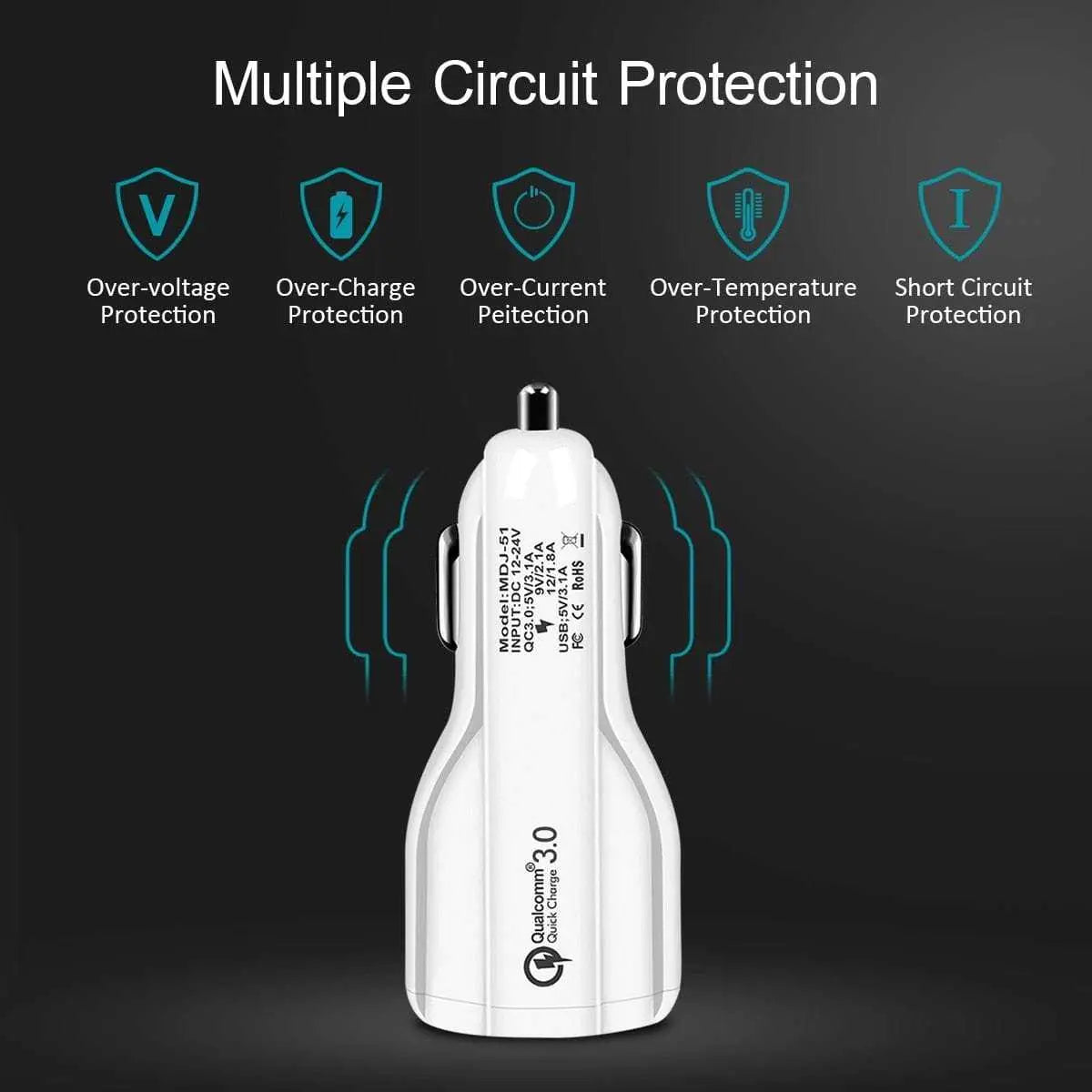 Quick USB Car Charger Dual for Mobile Phone