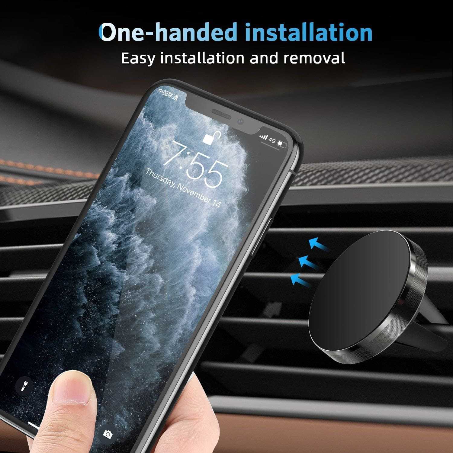 UIGO Magnetic Phone Holder for Redmi Note 8 Huawei in Car GPS Air Vent Mount Magnet Stand Car Mobile Phone Holder for iPhone 11