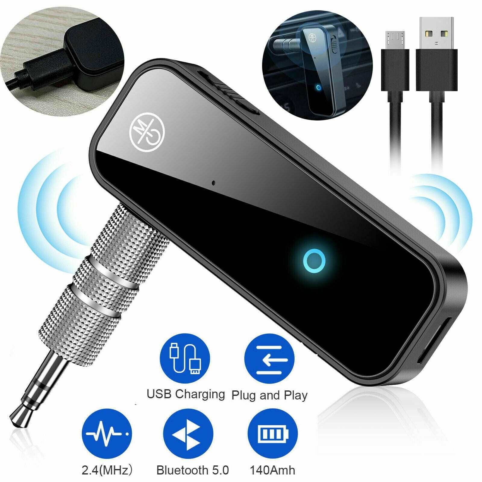 USB Wireless Bluetooth 5.0 Transmitter Receiver Music Audio Adapter 3.5mm Aux for Car / Speakers ...